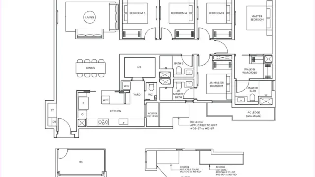 Indicative 5 bedroom premium floor plan of about 1,679 sq ft, referencing Parktown Residence