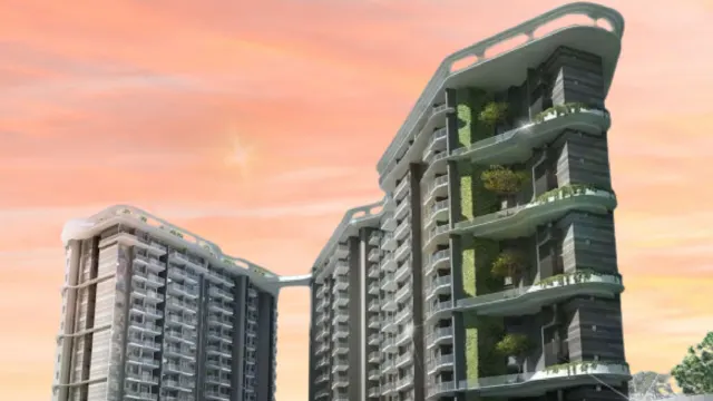 Artist’s impression of LinkTown Residences above Hougang MRT at Hougang Central